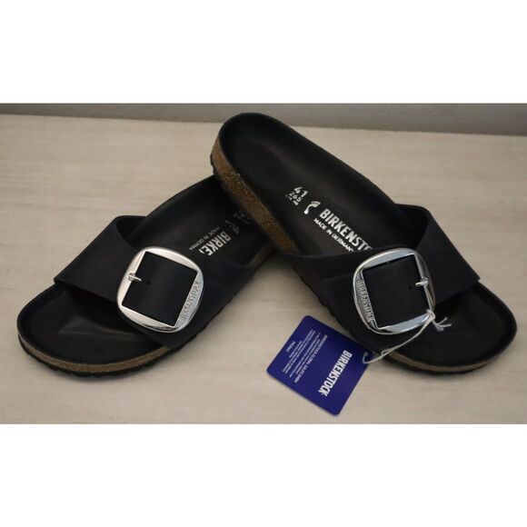Birkenstock 1006523 Women Sz EUR 41 US 10 N Black Madrid Big Buckle Sandals - Picture 11 of 13